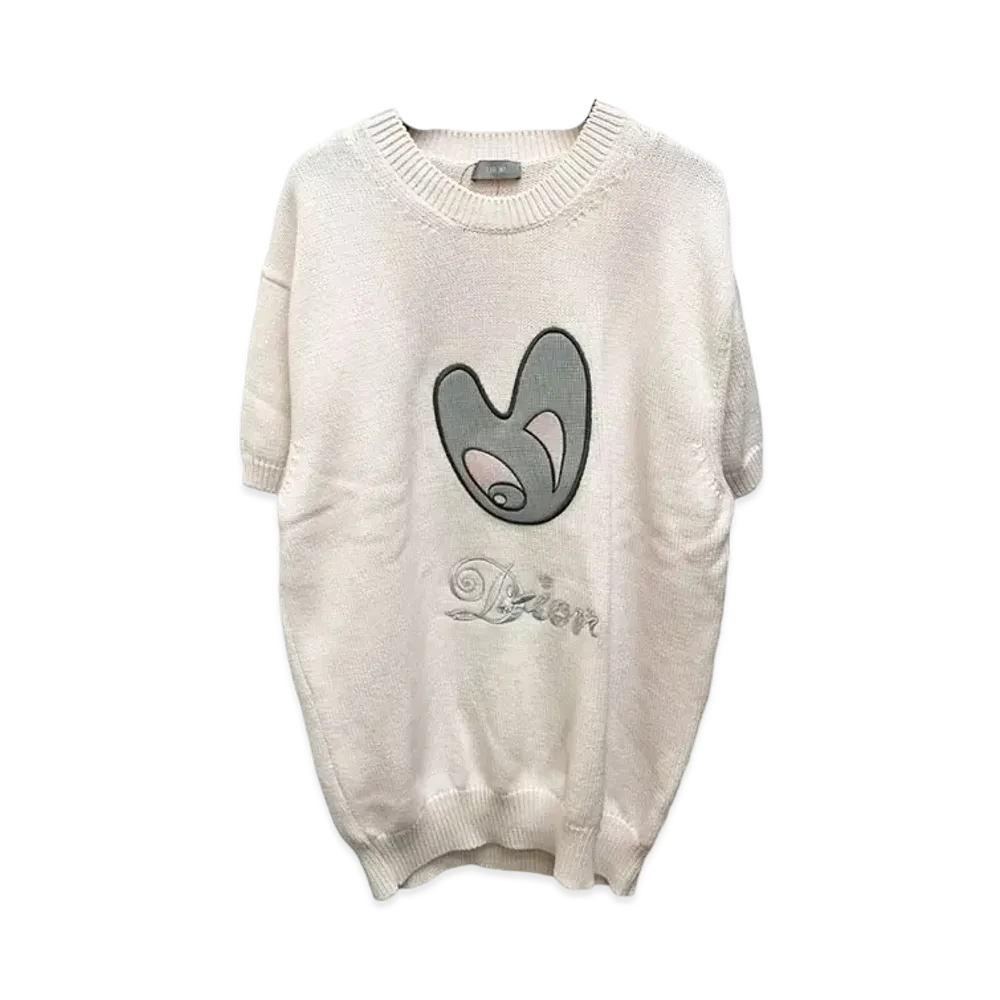 Dior x Kenny Scharf Men's Logo Embroidery Short Sleeve Knit "Light Pink"