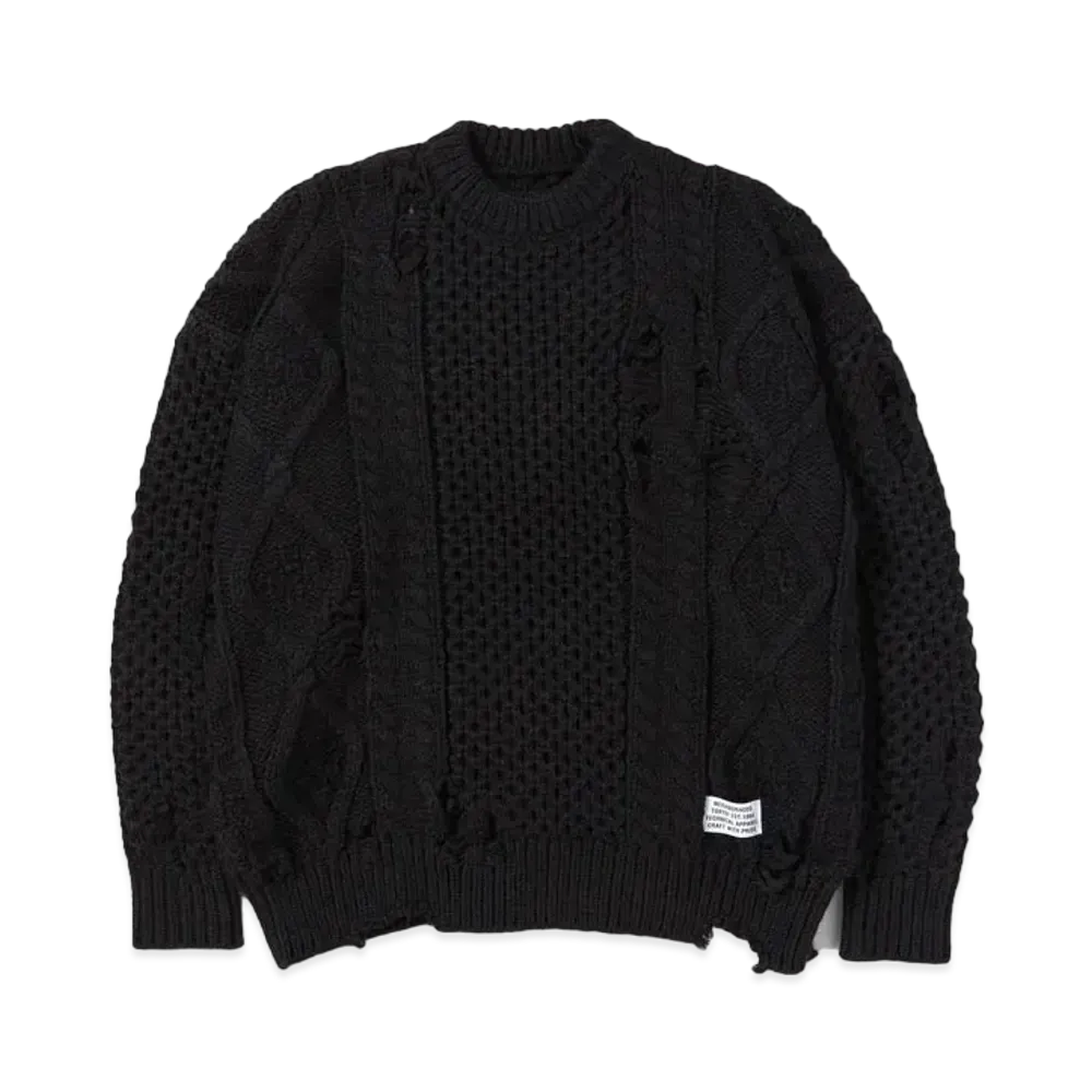 NEIGHBORHOOD Savage Cable Sweater . AW "Black"
