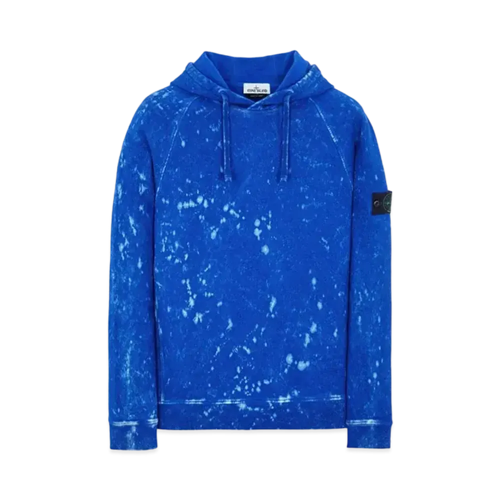 Stone Island 61338 COTTON FLEECE + OFF-DYE OVD TREATMENT "Ultramarine Blue"