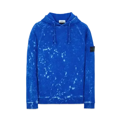 Stone Island 61338 COTTON FLEECE + OFF-DYE OVD TREATMENT "Ultramarine Blue"