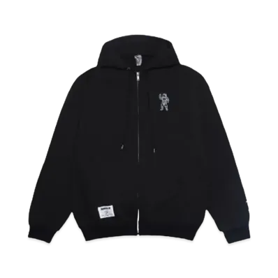 BILLIONAIRE BOYS CLUB EMBROIDERED LOGO ZIP UP HOODIE "BLACK"