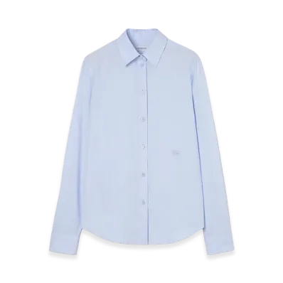 Burberry Women's Regular Fit Cotton Poplin Formal Shirt "Agapanthus Blue"