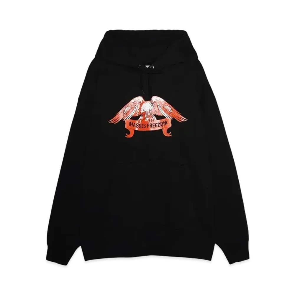 MASSES SWEAT HOODED FREEDOM WASH "BLACK"
