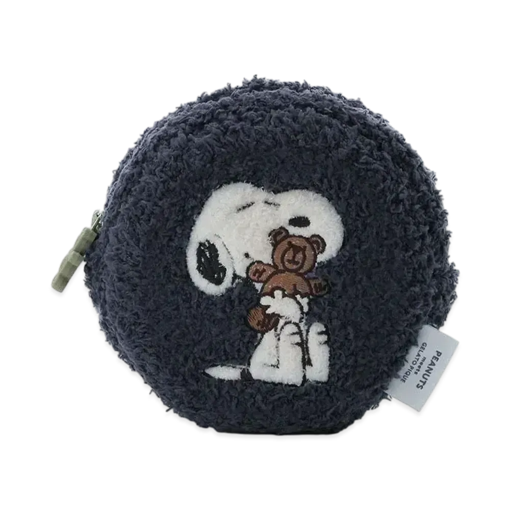 GELATO PIQUE x PEANUTS Snoopy x Bear Applique Pouch "Navy"