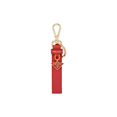 PRADA Saffiano Leather Keychain "Red"