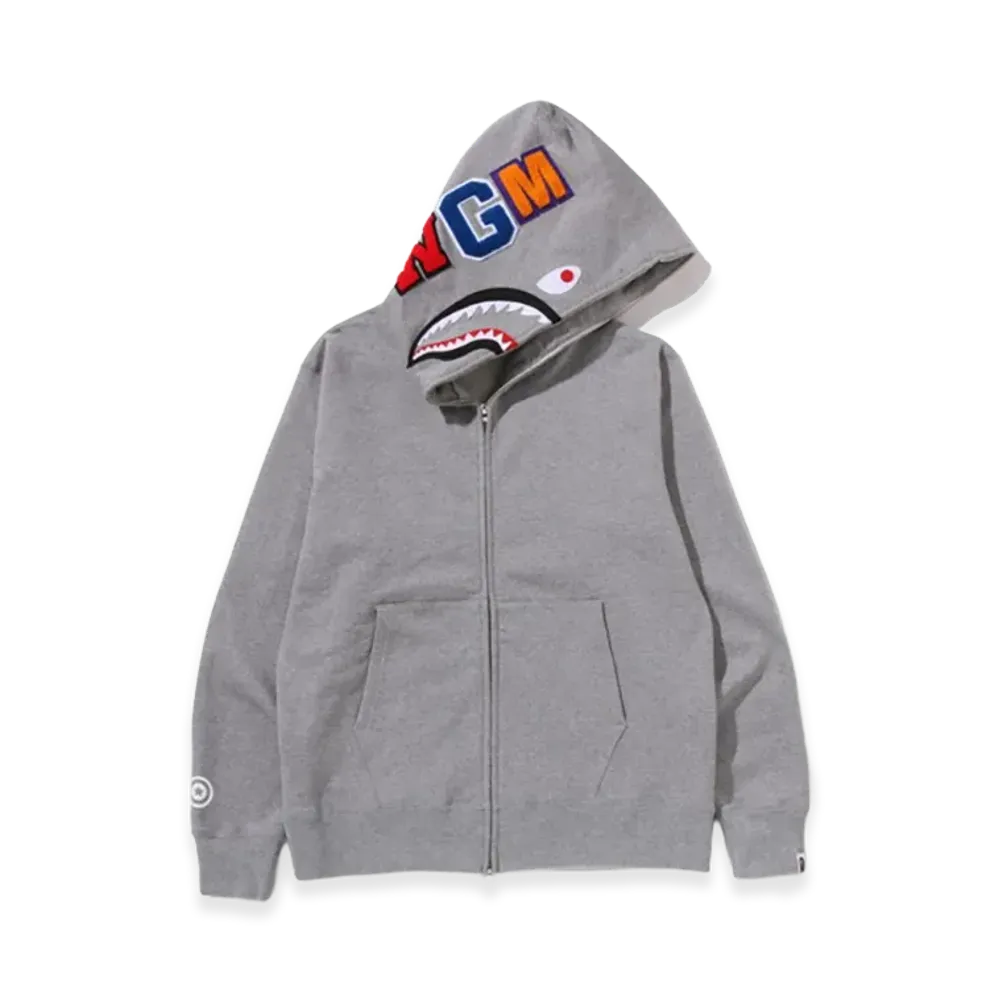 A BATHING APE Shark Full Zip Hoodie "Gray"