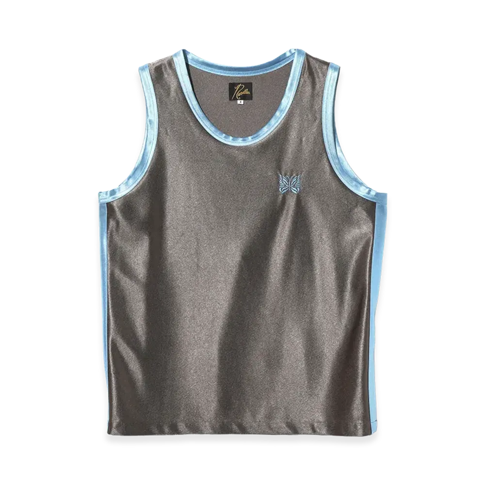 NEEDLES Papillon Emb. Side Line Tank Top - Tricot Sateen "Greige"
