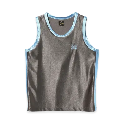 NEEDLES Papillon Emb. Side Line Tank Top - Tricot Sateen "Greige"