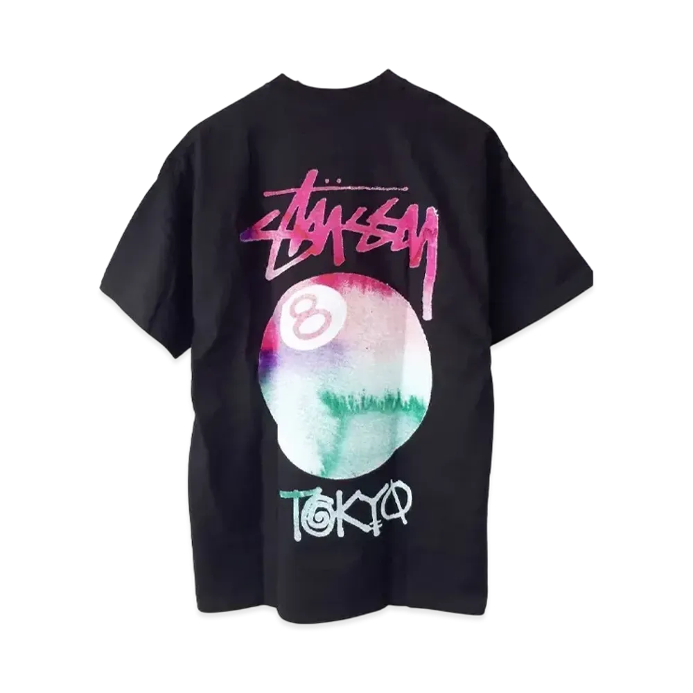 Stussy Haze 8 Ball Tie-Dye Tokyo Short Sleeve T-Shirt "Black"