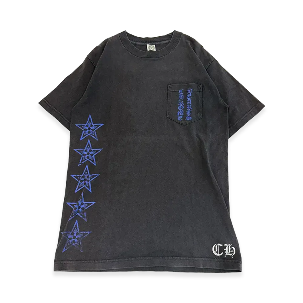 Chrome Hearts Star Vertical Logo T-Shirt "Black/Blue"