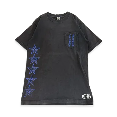 Chrome Hearts Star Vertical Logo T-Shirt "Black/Blue"