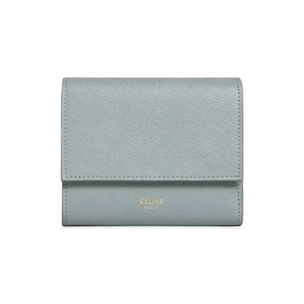 CELINE Small Trifold Wallet In Grained Calfskin "Mineral"