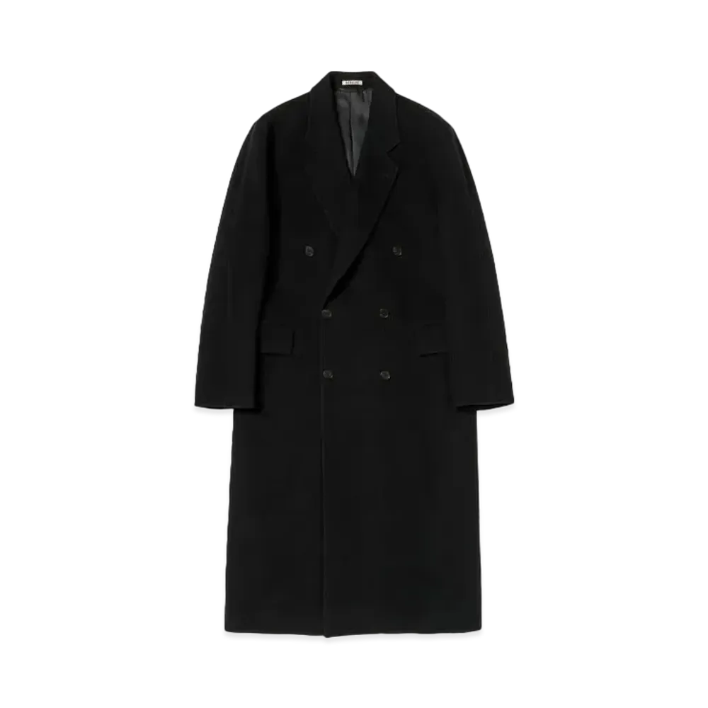 AURALEE Super Fine Wool Mosser Chesterfield Coat "Black"