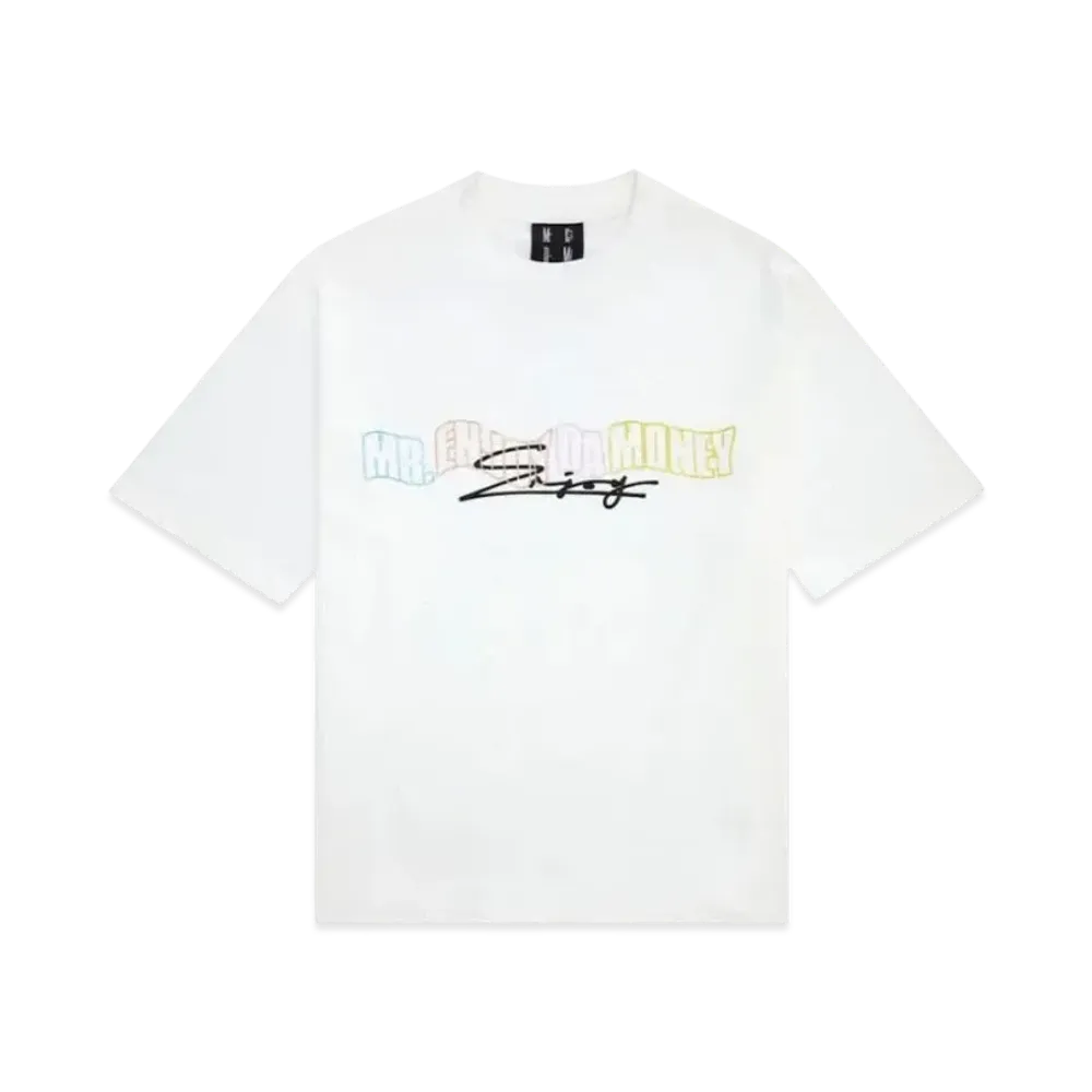 MR. ENJOY DA MONEY Spread Diamond Printed Short Sleeves "White"