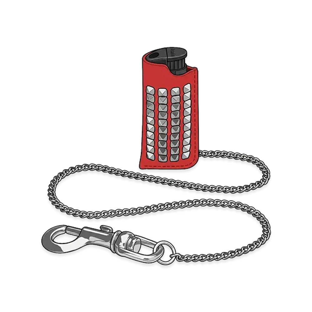 Supreme Studded Leather Lighter Holder "Red"
