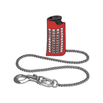 Supreme Studded Leather Lighter Holder "Red"