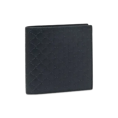 GUCCI Micro Guccissima Bi-fold Wallet "Navy"
