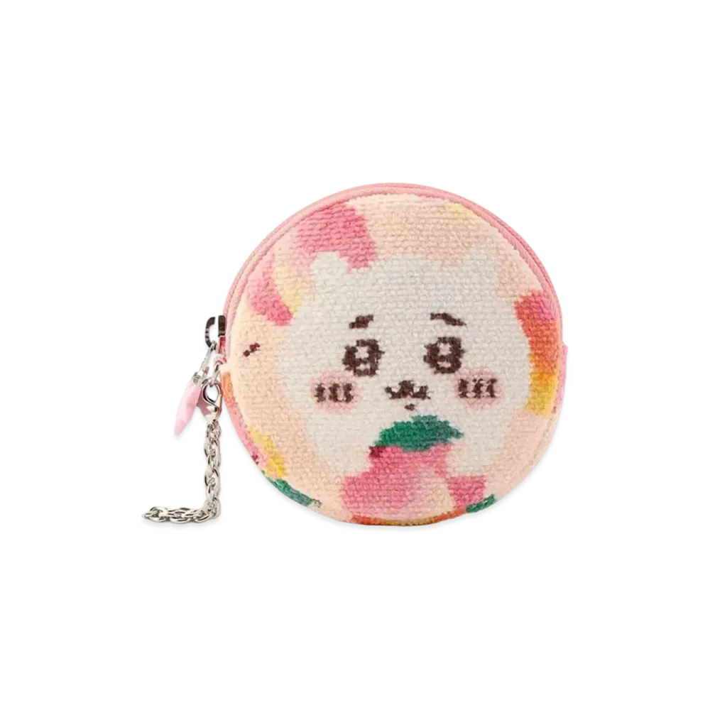FEILER x Chiikawa Peach Dots Circle Pouch "Pale Apricot/Pink"