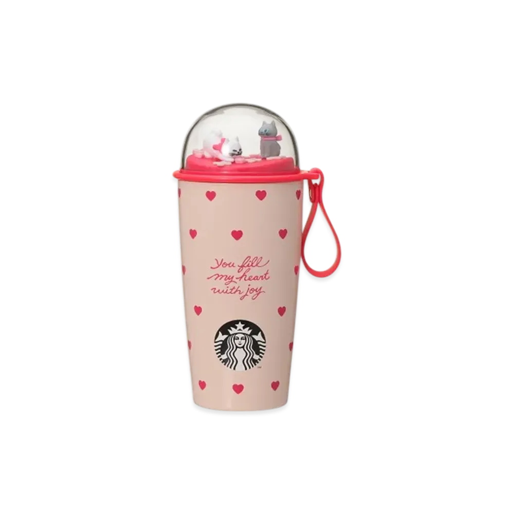 STARBUCKS Valentine 2026 Cup Shape Stainless Steel Bottle Heart 355ml "Pink"