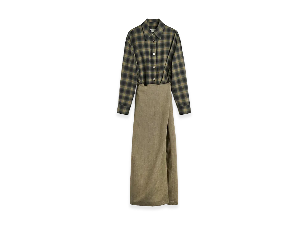 OUR LEGACY Women's Twisted Shirt Dress "Yukon Check Woolton"