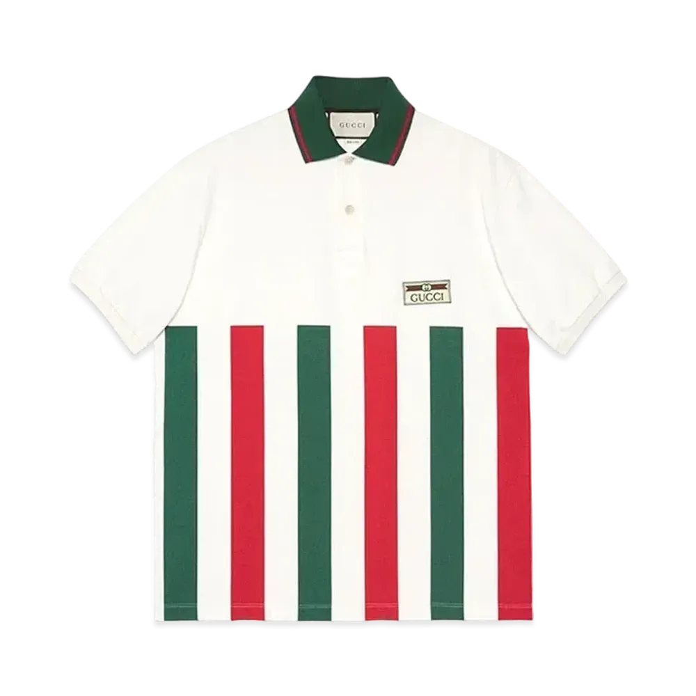 GUCCI Web Striped Oversize Polo Shirt