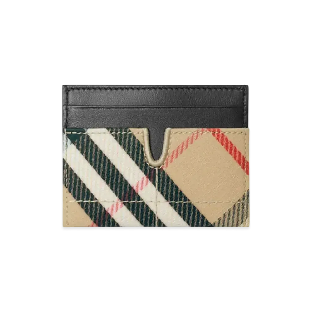 Burberry Check Snip Card Case "Sand"