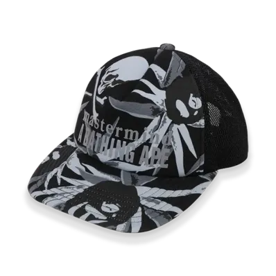 A BATHING APE x mastermind JAPAN Tropical Skull Camo Mesh Cap "Black"