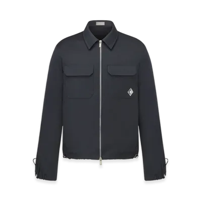 Dior CD Diamond Zipped Blouson Blend Gabardine "Navy Blue"