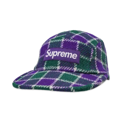 Supreme Harris Tweed Camp Cap "Green Plaid"