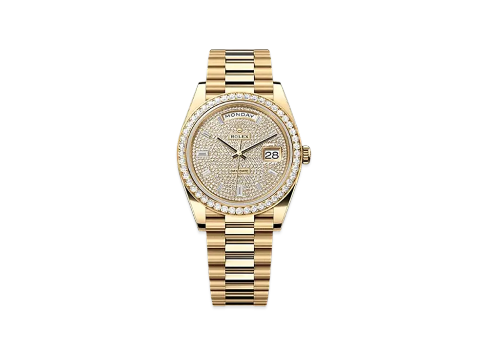 ROLEX Day-Date 40mm Yellow Gold Diamond 228348RBR "Pave diamonds"