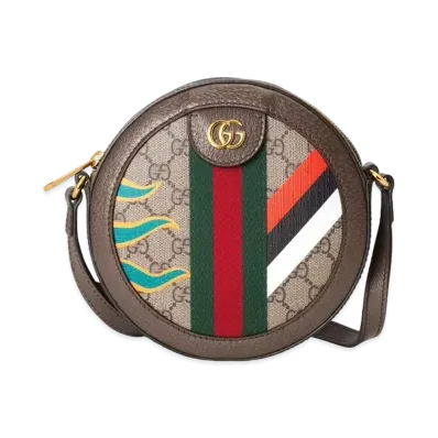 GUCCI Double G Round Shoulder Bag "Beige/Ebony"