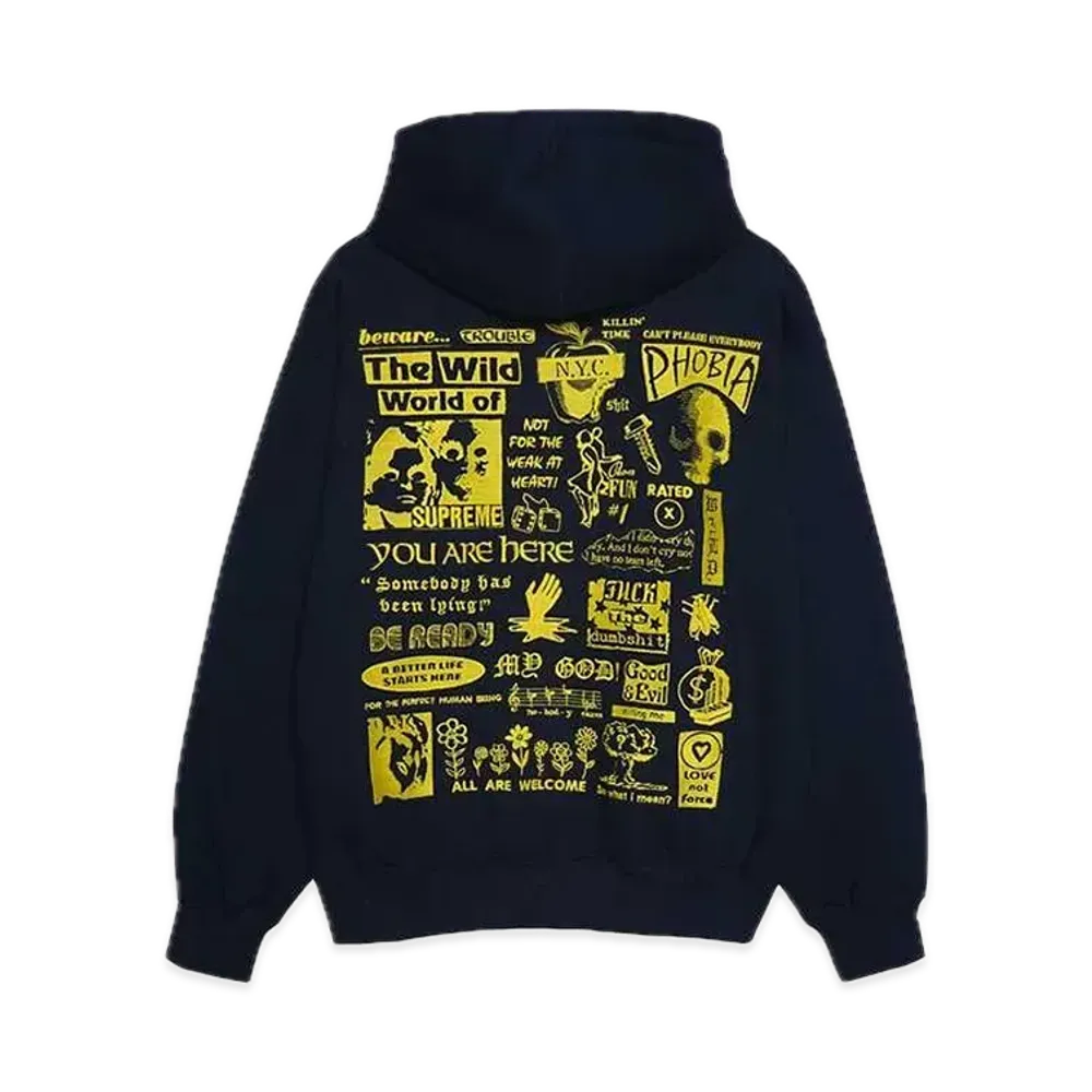 Supreme Wild Embroidered Hooded Sweatshirt "Navy"