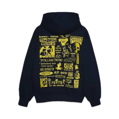 Supreme Wild Embroidered Hooded Sweatshirt "Navy"