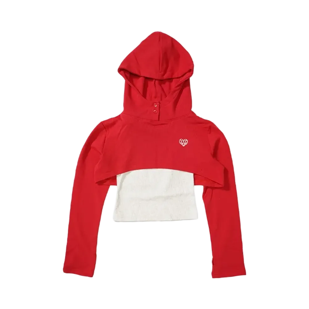 HTH layered hoodie "RED"