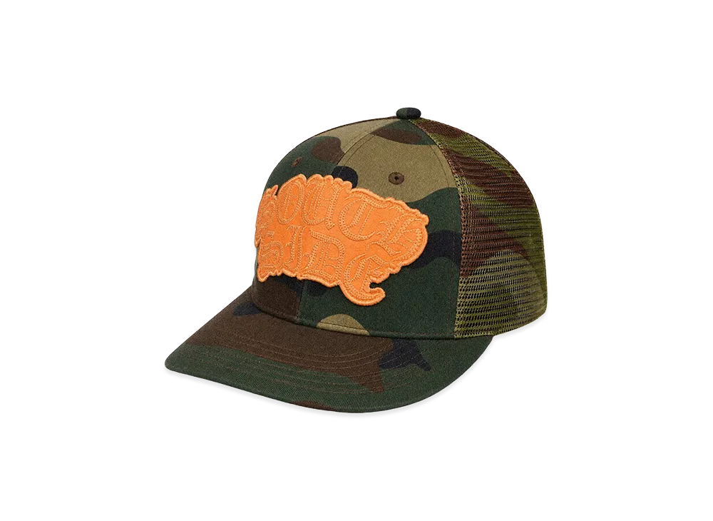BREATH Faux Leather Patch Mesh Cap "Camo"