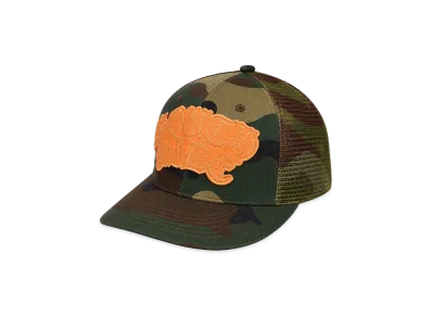 BREATH Faux Leather Patch Mesh Cap "Camo"