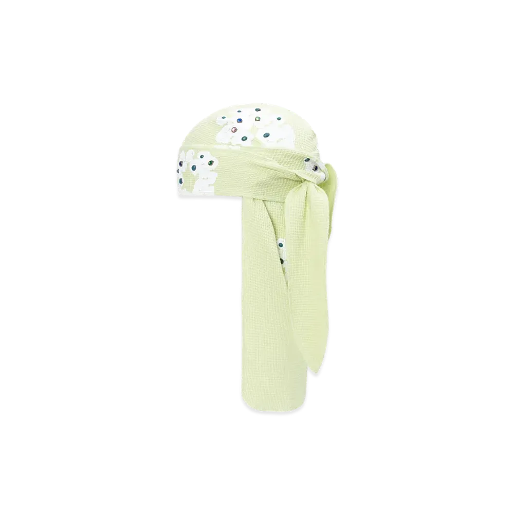 DENIM TEARS Rhinestone Cotton Wreath Durag "Mint"