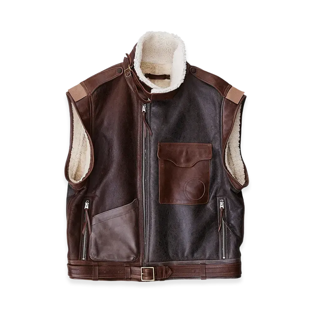 NICENESS Switlik Sheepskin Flight Vest B.B.4 "Brown"