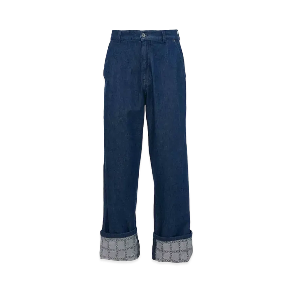 JW ANDERSON Logo Grid Turn Up Workwear Jeans "Indigo"