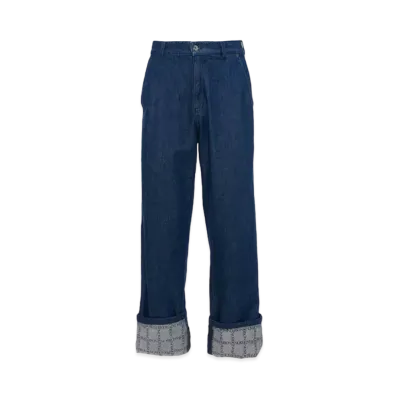 JW ANDERSON Logo Grid Turn Up Workwear Jeans "Indigo"