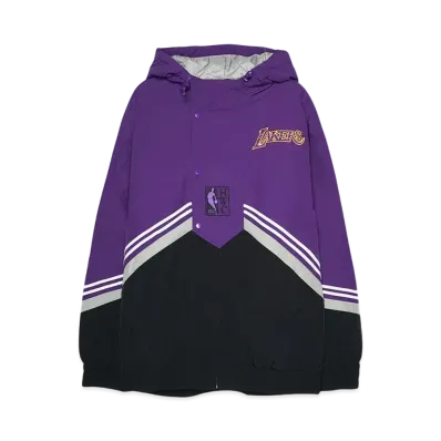 Mitchell&Ness NBA THROW IT BACK RETRO JACKET VINTAGE LOGO LAKERS "BLACK-PURPLE"