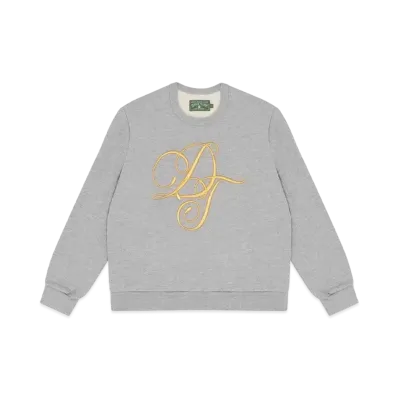 DENIM TEARS DT Metallic Gold Script Crewneck "Grey"