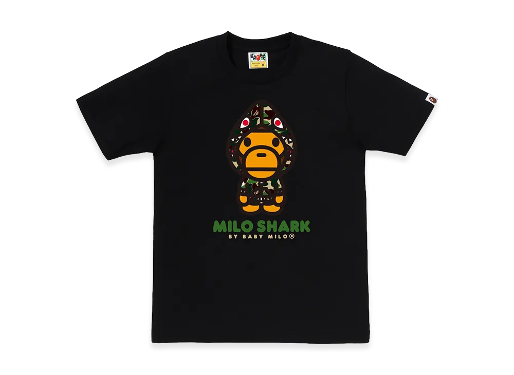 A BATHING APE Women's ABC Camo Milo Shark FZH Tee "Black/Green"