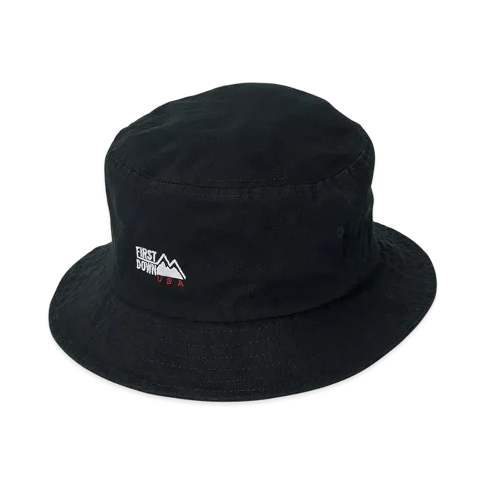 FIRST DOWN Logo Twill Bucket Hat "Black"