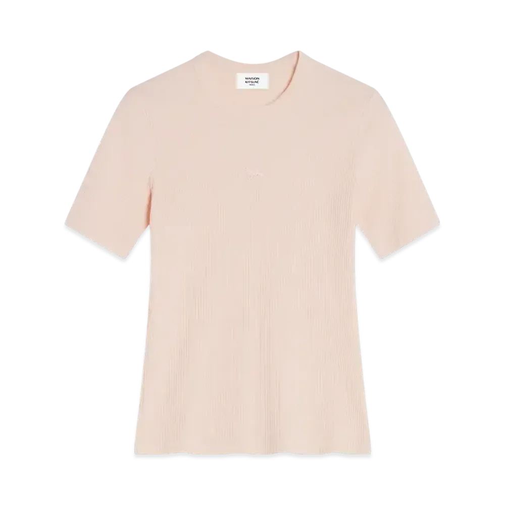 Maison Kitsune Baby Fox Rib Fit T-Shirt "Pale Pink"