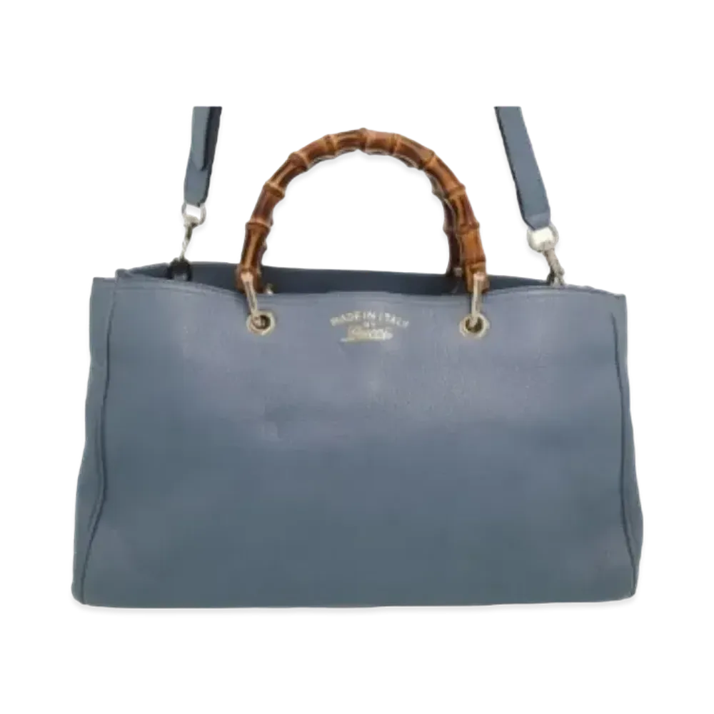 GUCCI Bamboo Shopper "Flora/Blue"