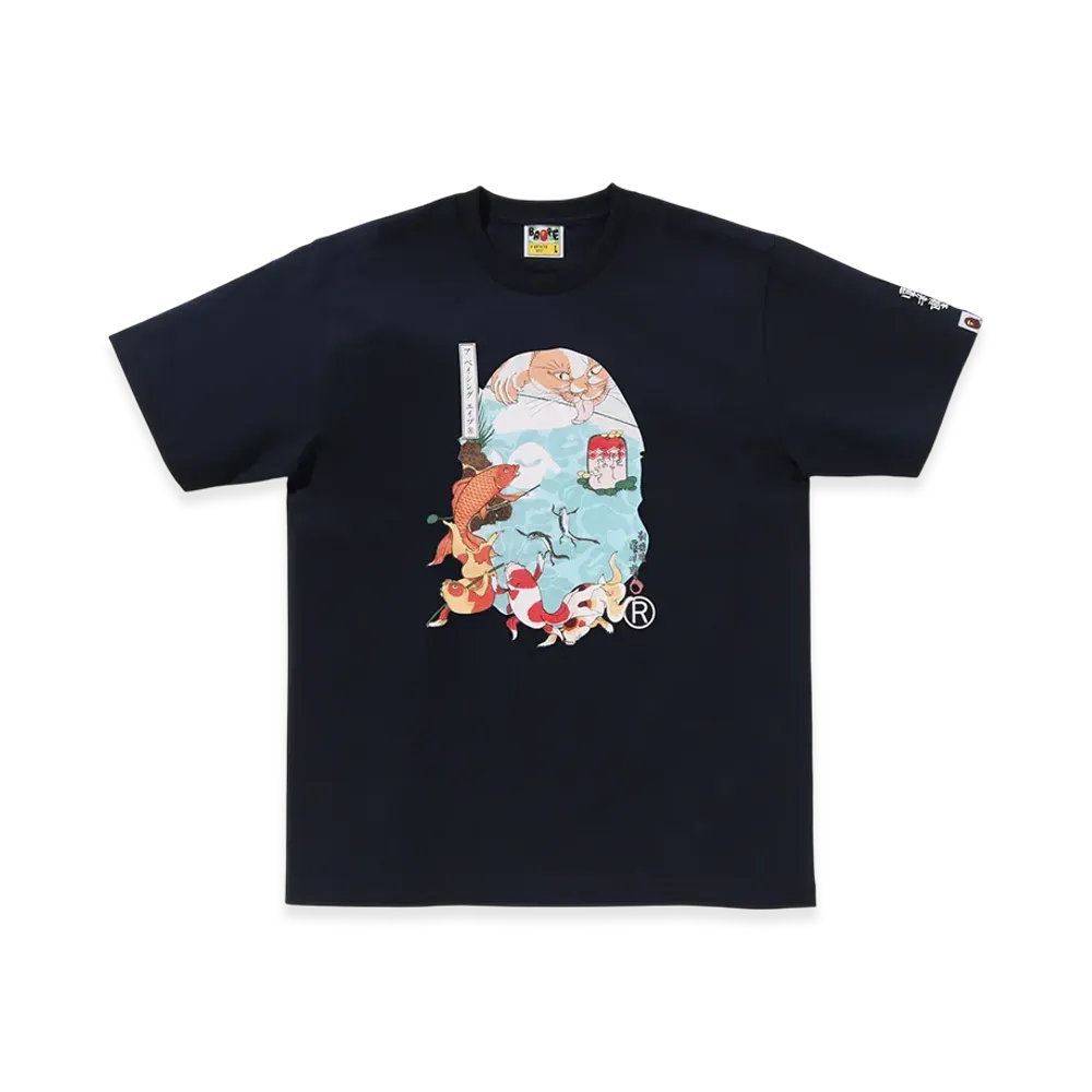A BATHING APE x UKIYO-E Ape Head Tee #4 "Navy"