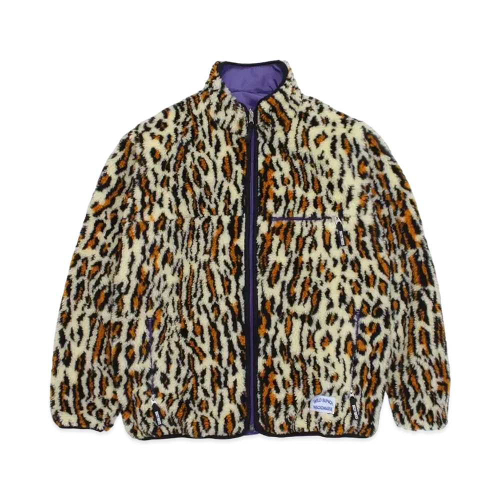 WACKO MARIA WILD BUNCH / REVERSIBLE Leopard BOA FLEECE JACKET "Purple"