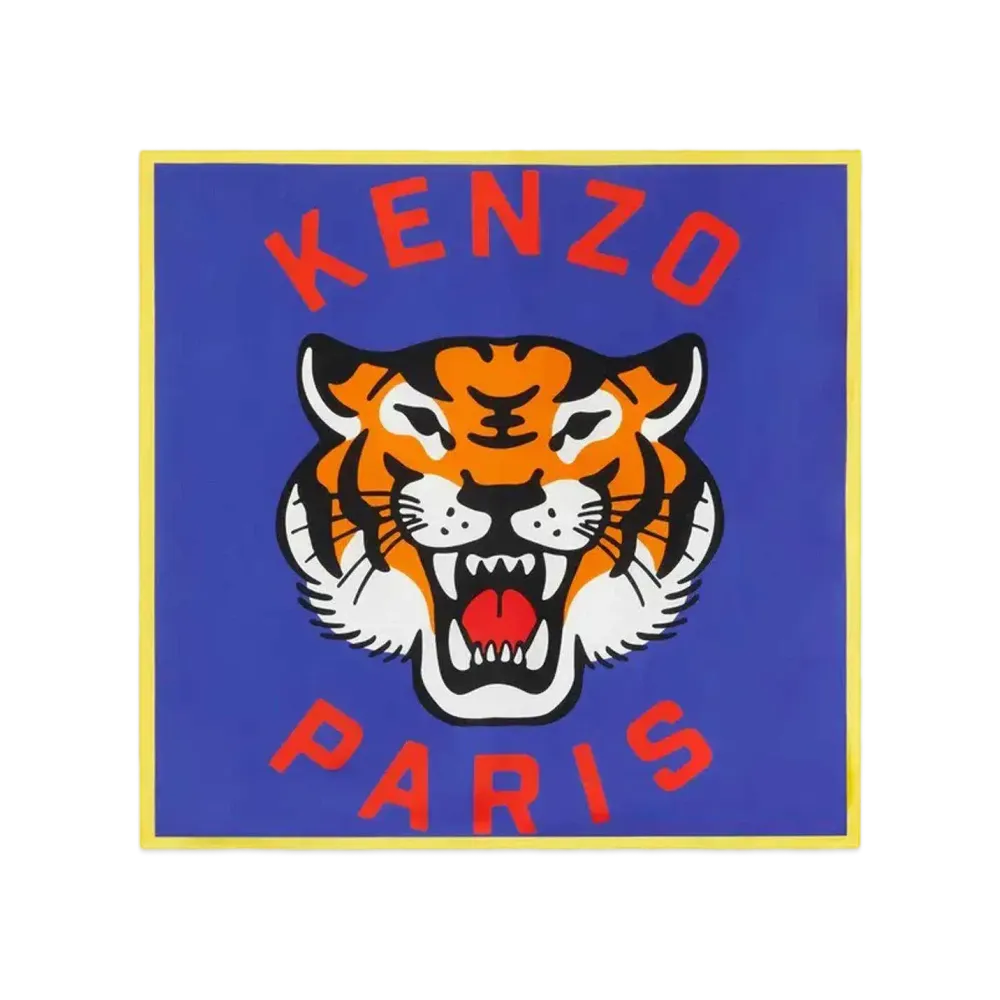 KENZO 'LUCKY TIGER' Silk Square "Deep Sea Blue"