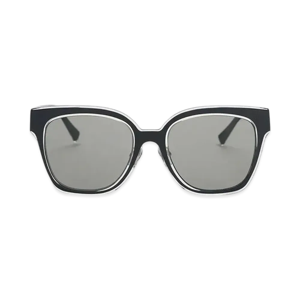 CHARLES & KEITH Metallic Square Sunglasses "Black"